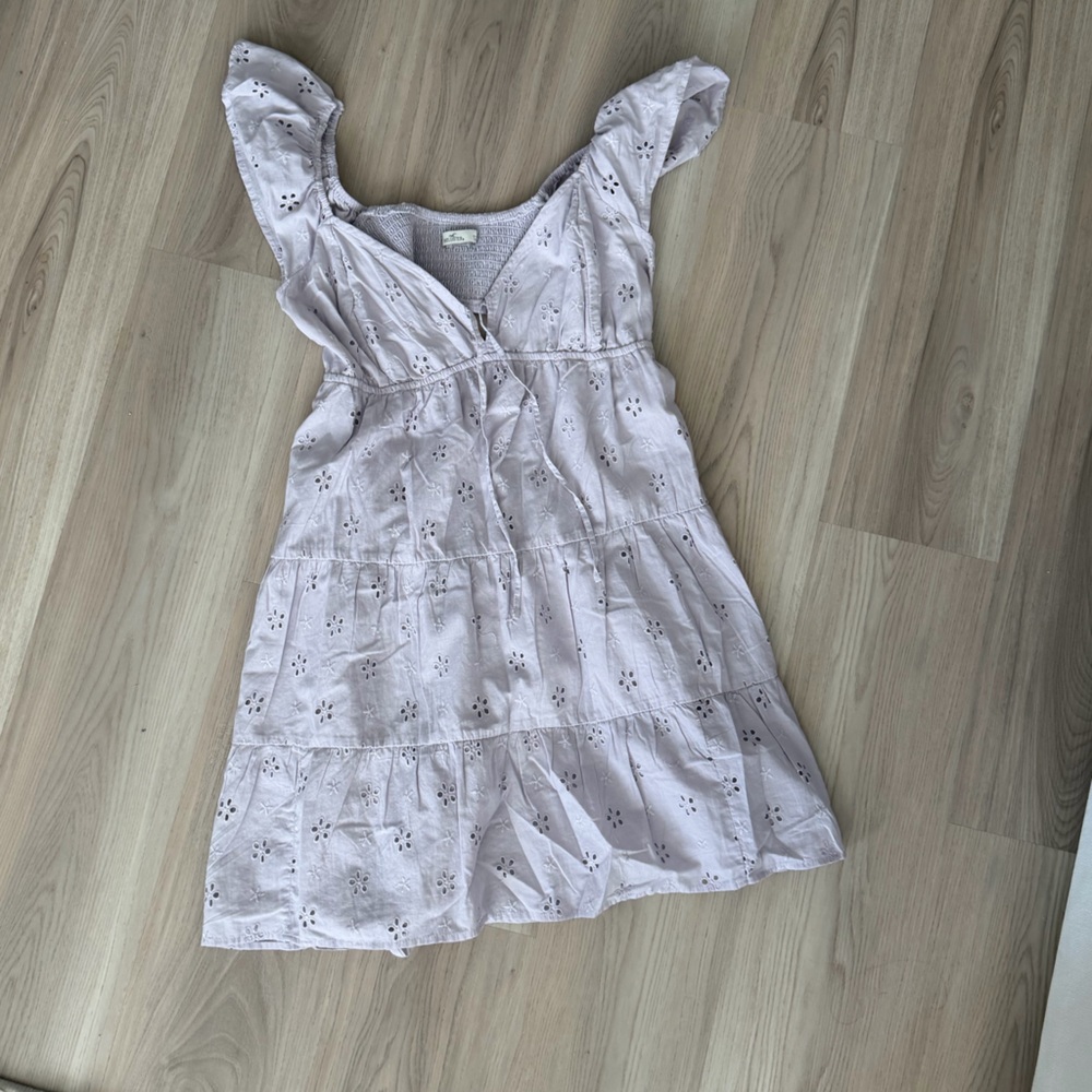 Hollister Lavender Eyelet Smocked Bodice sundress